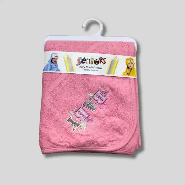 Kids Hooded Bath Towels - Soft & Absorbent | 100% Cotton Baby Towels Pink