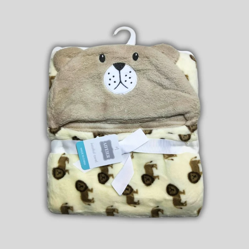 Soft Teddy Bear Hooded Wrapping Shawl for Babies | TheLittleZone